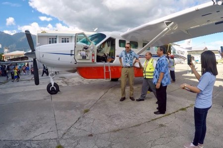 New aircraft, Grand Caravan EX (N71447 = PK-RKD) With Chief Pilot (Eric B. Roberts). Hope always ble